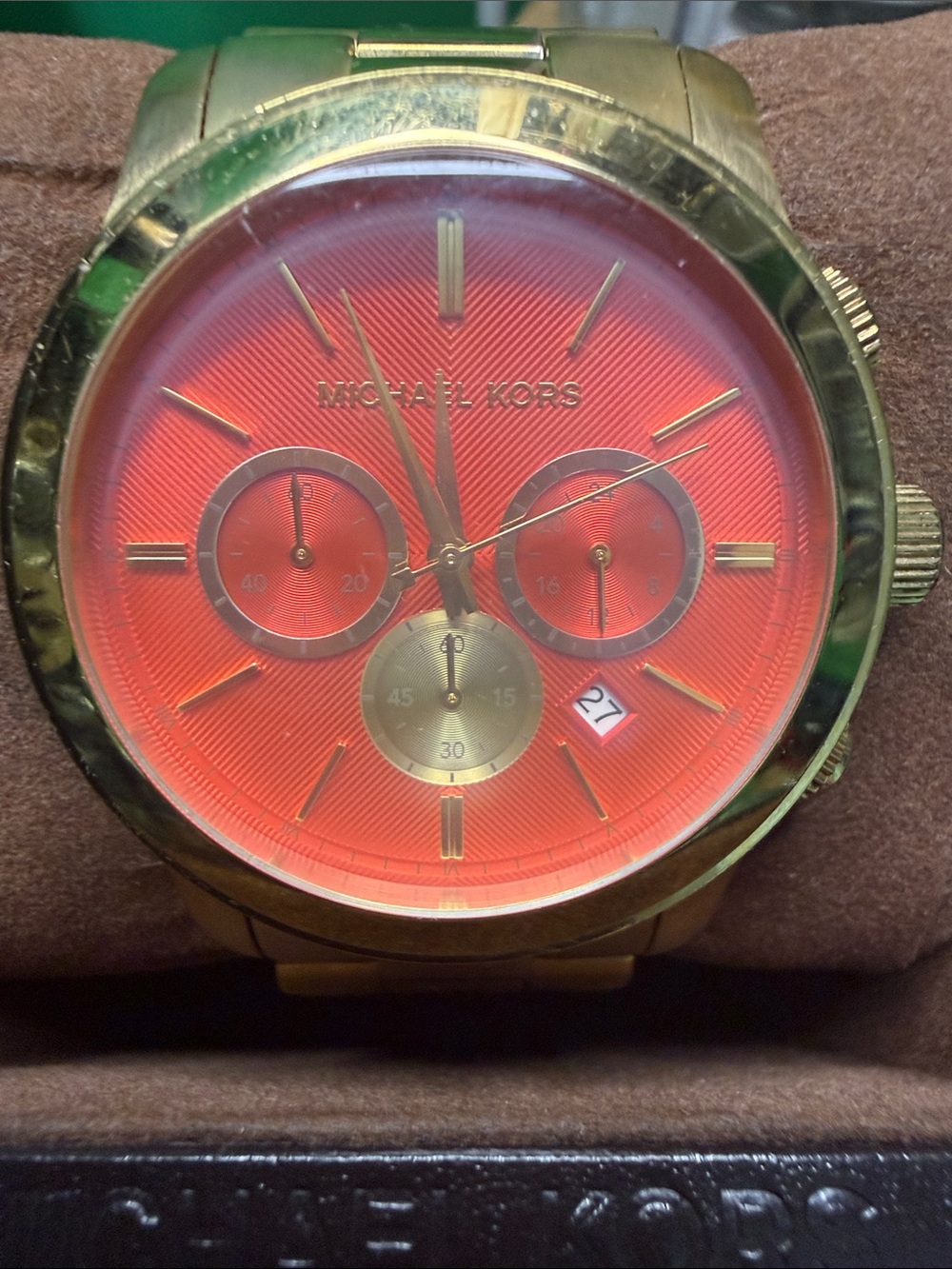 Michael Kors MK5930 Runway Women’s bright orange/peach stainless steel watch